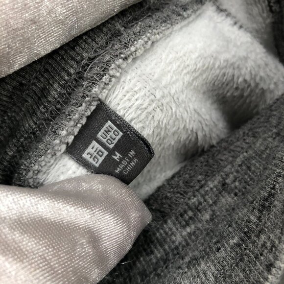 Uniqlo Jogger Sweatpants Womens M Gray Heather Fleece Drawstring Mid Rise - Picture 8 of 8